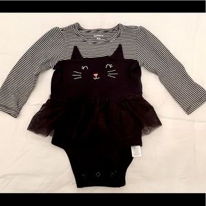 Carter’s Halloween black cat tutu onesie size 9m